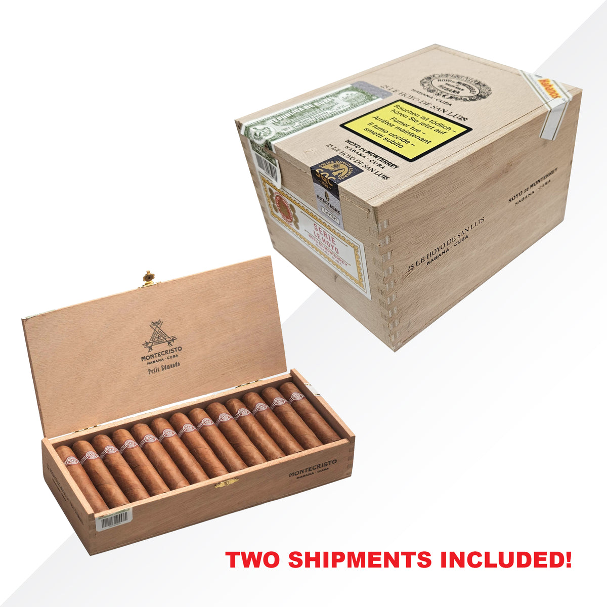 HdM Hoyo de San Luis 25本 + Montecristo Petit Edmundo 25本